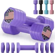 Adjustable Dumbbell Set of 2, 5 Lb Weights for Home Gym Exercise Training