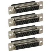 4 Pcs DB25 D-SUB 25 Pin Female Jack Crimp Pin Type Connector Cup Socket Assembly