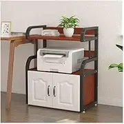 Copier Desk Multi-Layer Storage Rack with Door Cabinet Floor Standing Printer Office Storage Racks