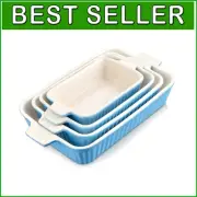 Durable Lead-Free Porcelain Casserole Dishes Set of 4 - Oven Safe & Stylish