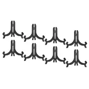 8pcs 4.3" Easel Plate Holder, Plastic Folding Display Stand Black for Decorative