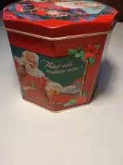 RARE VINTAGE Coca Cola Tin Octagon Santa 'Thirst Asks Nothing More'