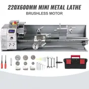 VEVOR Mini Metal Lathe Bench Top 220x600 1100W for Turning Brushless Motor Metal Gear