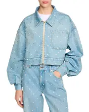 Sandro Embellished Denim Jacket