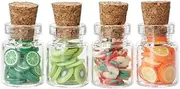 Odoria 1/12 Scale Miniature Glass Jars with Fruit Slices 4Pcs Mini Jar Miniatures Dollhouse Accessories Dolls House Accessory