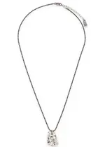 Paul Smith Dog tag Logo Necklace - Silver ONE SIZE
