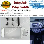 For 9 Nine Inch Screen Fascia Fits Toyota Yaris/Vitz 2011-2014 Silver*