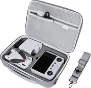 SKYREAT Mini 3 Pro RC Case, Portable PU Leather Storage Shoulder Bag for DJI Mini 3 Pro RC Accessories