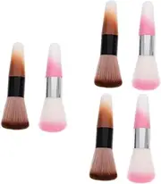 Minkissy 3sets Nail Dust Powder Brush Makeup Brush Cleaner Nail Cleaning Abs Fiber Compact Design for Travel 2pcs*3