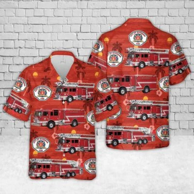 California Riverside Fire Department Hawaiian Shir