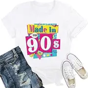 [Qskall] 90s T Shirt for Women Take Me Back to The 90's Shirts Retro 80 90 Baby Tee Top