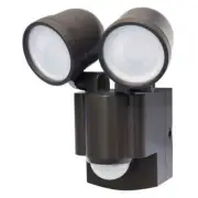 IQ America Bronze Motion Activated Outdoor Integrated LED Twin Flood Light