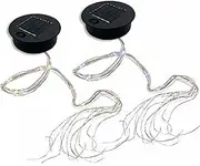2 Pack Solar Watering Can String Lights Replacement Top - Round Solar Panel Outdoor Waterproof 32 Ft LED Copper Wire Hanging Lanterns Solar Lantern Battery Box Replacement Accessories(Warm/Cold)