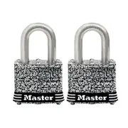Master Lock 3SST Stainless Steel Outdoor Padlock with Key, 2 Pack Keyed-Alike
