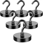 Magnetic Hooks Heavy Duty, 150LB+ Strong Black Magnets Hooks for Refrigerator...