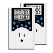 2 Pack Timer Outlet Nearpow Multifunctional Infinite Cycle Programmable Plug-