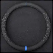 Steering Wheel Protector Wheel Cover Universal Car Leather Steering Wheel Cover 38cm Anti-Slip Breathable Auto Accessories for Tesla Steering Wheel Covers (Color : Blue)