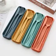 4pcs/set Cutlery Sets Comfortable with Case Portable Spoon Fork Sets Portable