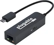 Plugable USB C to Ethernet Adapter 2.5Gb with 100W USB-C PD Charging, 2.5 Gigabit Type C USB Ethernet Adapter for Windows, MacBook, Chrome, iPad, Surface, XPS, Thunderbolt 4, USB4 (USBC-E2500PD)