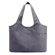 Women Quality Canvas Casual Large Capacity Handbag Shoulder Bag Gray