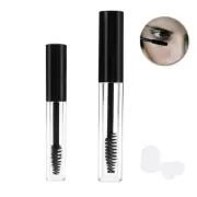 2 Pcs Empty Mascara Tube and Wand Clear Eyelash Brush Spoolies