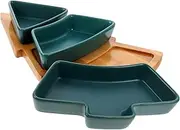CRILSTYLEO 1 Set Christmas Tree Platter Christmas Tree Fruit Trays Nut Holiday Cookie Tray Candy Serving Platters Noel Candy Dish for Shape Hook Holiday Serving Compartment Dry Green