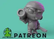 Chibi Cannoneer Sailor - 32mm Scale | DnD Miniature | Chibi Mini Nerdy Gifts