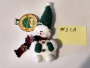 Plush snowman holiday brooch pins