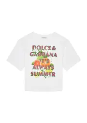 Dolce & Gabbana Kids Forever Summer Cotton T-shirt (2-6 Years) - White - 02YR (2 Years) 02YR (2 years)