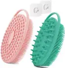 SYTHAK 2 Pack Silicone Body Scrubber,Exfoliating Body Scrubber, Soft Loofah. ...