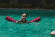 Immersa Pack of 4 Red Flashes Deluxe pattern pool noodle toy lightning foam