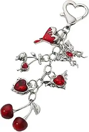 [Oxtxuzdm] Lovely Bowknot Schoolbag Pendant Keychain Bowknot Sweet Heart Cartoon Charm for Boys Girls Collectible Art