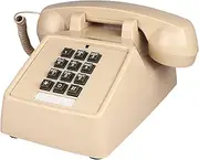 TelPal Landline Phones for Home Office Hotel School Corded Single Line Heavy Desktop Basic Telephone for Seniors Retro Classic Old Fashion Movie Decor Telephones with Loud Metal Bell Ringer (Ivory)