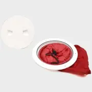 BECKSON STOWAWAY DECK PLATE DP62BW 6 1/2" WHITE / RED MARINE BOAT
