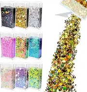 Glitter Wenida 9 Colors 105g Holographic Iridescent Chameleon Festival Sequins Craft Chunky Glitter for Arts Face Hair Body Nail