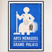Galrie Vintage Arts Menagers Grand Palais Poster - Elegant Wall Art for Home Decor, Black Frame, A3 30 x 42cm (12 x 16inch)
