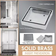 Shower Waste Drain Smart Tile Insert Floor Grate 115x115mm Brass Silver Bathroom