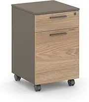 HelloFurniture Ellis Mobile Pedestal Lockable Filing Cabinet Storage Drawer Wheels Home Office Oak