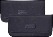 Wisdompro Faraday Bag, 2 Pack RFID Signal Blocking Bag Shielding Cage Pouch Wallet Case for Cell Phone Privacy Protection and Car Key FOB, Anti-Spying Pouch, Anti-Tracking Case Blocker - Black