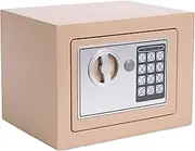 Heroecol Key and Electronic Security Safe Box Digital Deposit for Home Office Hotel Business Lock Box for Cash Jewelry Storage (Ochre Yellow, 0.17 Cubic Feet)