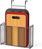 SimpleHouseware Over The Cabinet Door Organiser for Kitchen Storage, Mesh, Bronze