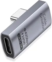 CableCreation 90 Degree USB C Adapter, Right Angle USB C Male to Female Adapter 40Gbps 240W Compatible with Steam Deck, ROG Ally, Switch, Notebook, PC, Tablet, Phone and More, Middle Angle