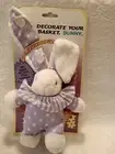 NOS Vintage KMART decorative Plush BASKET BUNNY ears fold over decor Purple