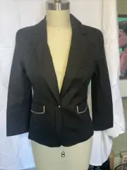 CLUB MONACO Blazer in Black With Cream Details New With Tags
