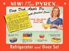 PYREX GLASS REFRIGERATOR OVEN SET 16" HEAVY DUTY USA MADE METAL ADVERTISING SIGN