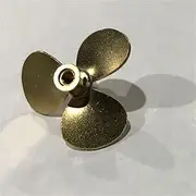 QONXIX 1PC Model Brass Propeller Dia 30mm 3-Blade Paddle Aperture M3 Soldering Positive Reverse Mini Props, for RC Simulation Boat DIY Parts RC Boat Propellers (Color : 1pc Positive)