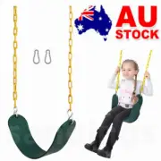 Swing Seat Coated Chain Metal Hook Strap Belt Heavy Duty Green Kids Three years