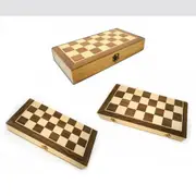 [Let's Play Games] LPG Wooden Folding Chess Checkers Backgammon Set - 30cm