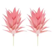 2Pcs Small Artificial Succulents Plants Unpotted Faux Succulent Picks Pink