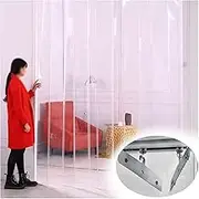 Plastic Vinyl PVC Strip Door Curtain, 1.6mm Sliding Folding Door Strips Curtain, Waterproof Clear Roller Shutter for Catering and Cold Rooms.(2.5X2M 1.6mm)